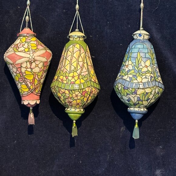 Bradford Exchange Era Of Louis Tiffany Heirloom Porcelain Ornament Collection - Picture 8 of 10